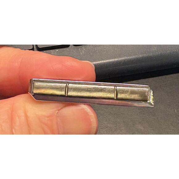 Men's 1 3/4" Silver Tone Swank Tie Bar, Mother of Pearl Accents - Picture 1 of 3